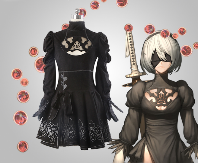 Athemis NieR Automata Cosplay Costumes YoRHa No. 2 Type B Cosplay Costume 2b Set White Black Red Set Custom Made Size