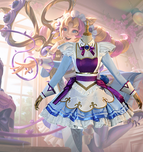 LOL Gwen Cosplay Costume Game Cafe Cuties Gwen Maid Cosplay Costume Maid Dress Lolita Dress for Women Girls