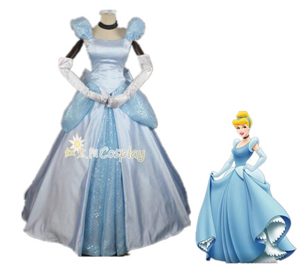 Cinderella Dress Women Halloween Cosplay Birthday Party Gift Cinderella Costume Fancy Printing Lace Up Skirt