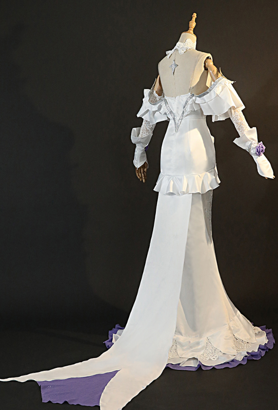 Game Arcane LOL League of Legends Sona Buvelle Cosplay Costume White Wedding Dress Sona Crystal Rose Costume Fancy Women Dress