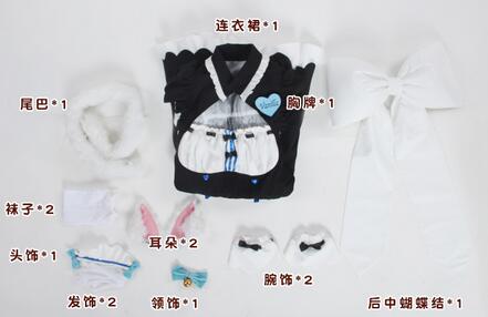 Vanilla Cosplay Costume Maid Dress NEKOPARA Chocola Vanilla OVA Maid Game Uniform Cosplay Cat Neko Girl Women