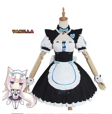 Vanilla Cosplay Costume Maid Dress NEKOPARA Chocola Vanilla OVA Maid Game Uniform Cosplay Cat Neko Girl Women