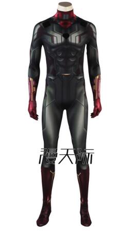 Movie Avengers Infinity War Vision Costume Cosplay Sdult Bodysuit Vision Cosplay Print Suit Halloween Costume