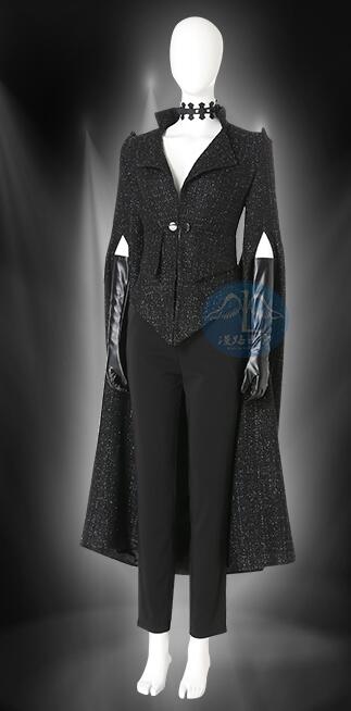 Anime Cruella De Vil Cosplay Costume Windbreaker Outfits Cruella Long Sleeves Black Overcoat Uniform Women Adult Halloween Party