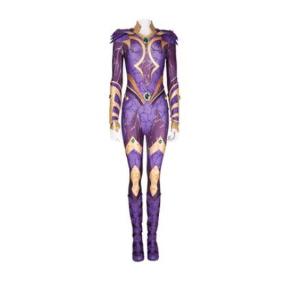 Titans Season 3 Starfire Cosplay Costume Princess Koriand'r Jumpsuit Purple Zentai Suits Women Bodysuit Halloween Party Dress
