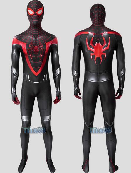 Spiderman Cosplay Costume Miles Morales Cosplay 3D Print Bodysuit Game PS5 Spider Man Superhero Costume Halloween Set