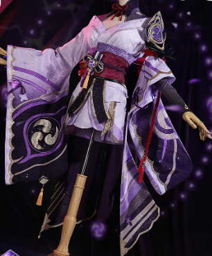 Genshin Impact Raiden Shogun Beelzebul Cosplay Costume Christmas Japanese Kimono Dress