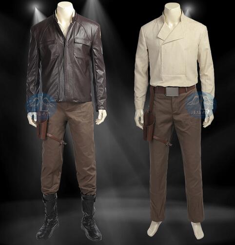 The Last Jedi Cosplay Poe Dameron Cosplay Costume Outfit with Leather Jacket Halloween Party Costume for Adult Men Custom Made
