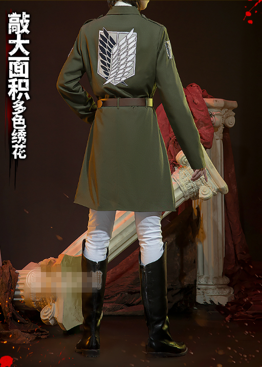DokiDoki-SR Anime Attack on Titan Cosplay Shingeki no Kyojin Anime Cosplay Levi Costume Survey Corps