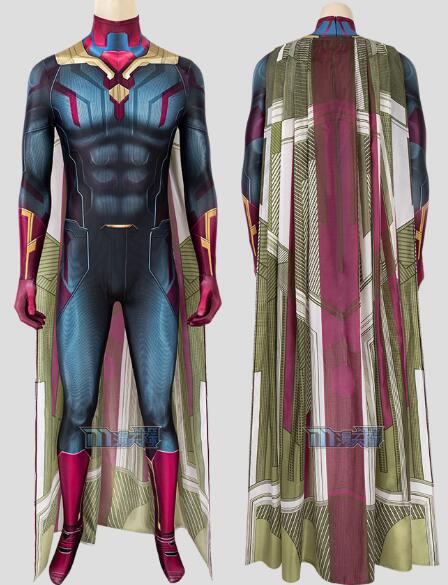 Vision Cosplay Costume Movie Avengers3 Infinity War Bodysuit Adult Cosplay Jumpsuit Superhero Costume Halloween