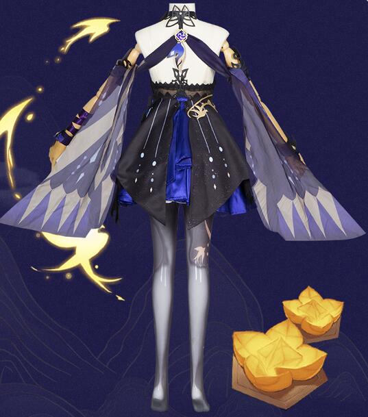 High-quality Opulent Splendor Genshin Impact Keqing Cosplay Costume Uniform Wig Anime Chinese Style Halloween Costumes Game