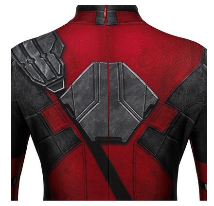 Movie Deadpool Cosplay Costume Kids Red Bodysuit Set Wade Winston Wilson Cosplay Halloween Rave Party Costume