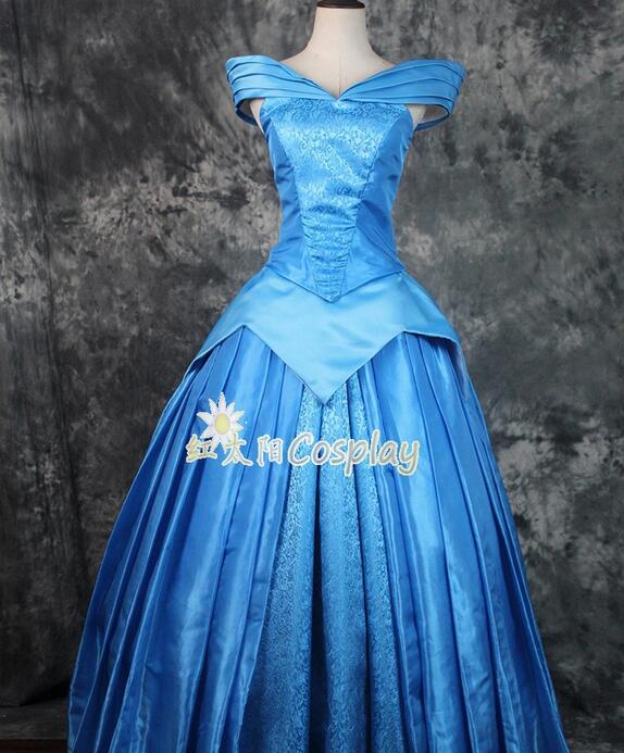 2020 New Arrival Princess Aurora Cosplay Costume For Adult women Party Costume Blue Dress Custom-Made