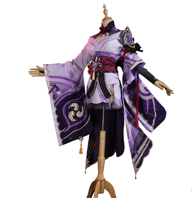 Genshin Impact Raiden Shogun Beelzebul Cosplay Costume Christmas Japanese Kimono Dress