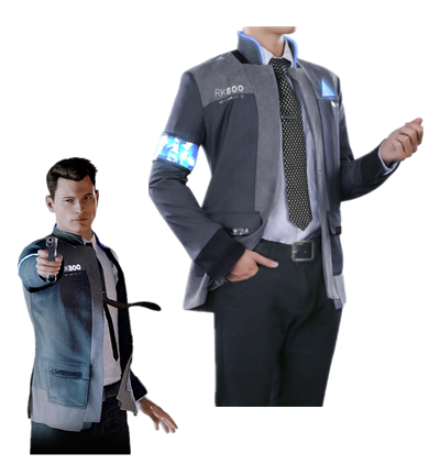 Detroit: Become Human Anime Connor RK800 Cosplay Costume Uniforms Full Sets Halloween Costumes Connor Coat+Shirt+Pants
