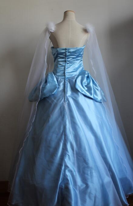 Top Quality Cinderella Cosplay Costume Fashion Style With Crystal For Adult Womens Dress Halloween Costumes