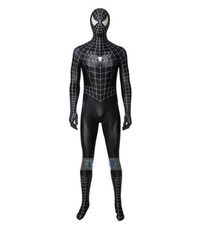 Movie Spider-Man3 Costume Cosplay Eddie Brock Venom Cosplay Adult Bodysuit Set 3D Printed Stretch Black Spiderman Jumpsuit Set