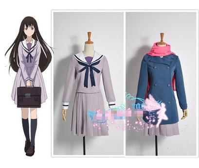 Anime Cosplay Costume Noragami Iki Hiyori Sailor Dress Cosplay Costume Halloween Costumes Japanse School Uniform Full Set