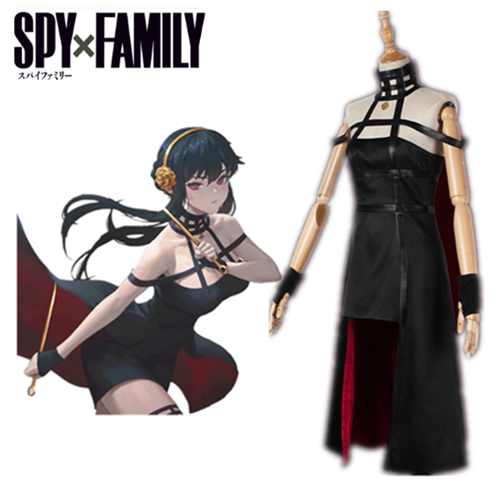 Anime SPY×FAMILY Cosplay Yor Forger Cosplay Costume Manga SPY×FAMILY Cosplay Costume Black Faux Leather Women Suit Yor Dress