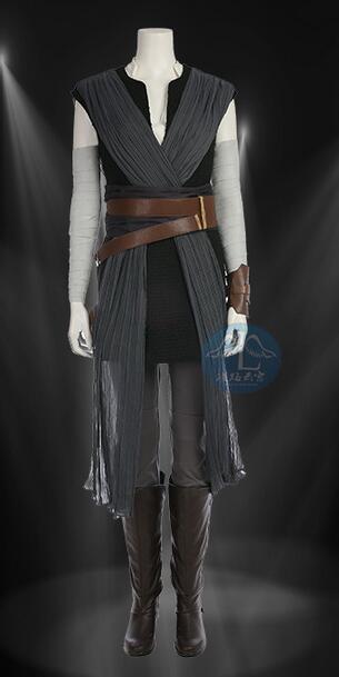 Star 8 Cosplay Rey Cosplay Costume Adult Women Movie The Last Jedi Masquerade Outfit Halloween Custom Made