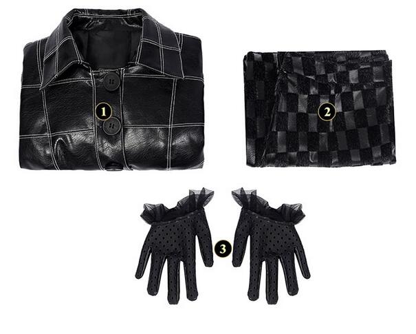 Cruella Cosplay Dress Fashion Evil Queen Costume Lady Black Outfit Evening Party Emma Magic Formal Suit Coat Skirt Gloves