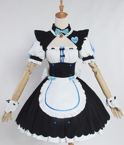 Vanilla Cosplay Costume Maid Dress NEKOPARA Chocola Vanilla OVA Maid Game Uniform Cosplay Cat Neko Girl Women