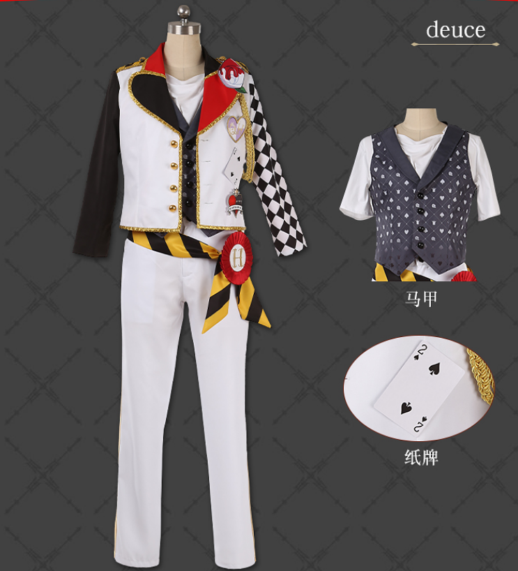 Game Twisted Wonderland Diasomni HEARTSLABYUL riddle ace trey deuce Cosplay Costume Red New Outfit