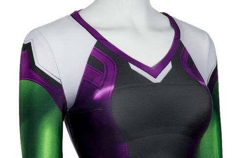 She Hulk Cosplay Costume Superhero She-Hulk Bodysuit Jumpsuit Halloween Party Outfit Tights Zentai 3D Style