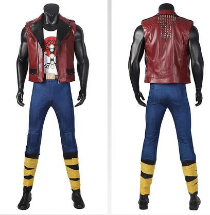 Thor Cosplay Costume Movie Thor 4 Love and Thunder Thor Odinson Cosplay Red Vest Pants Set Townwear