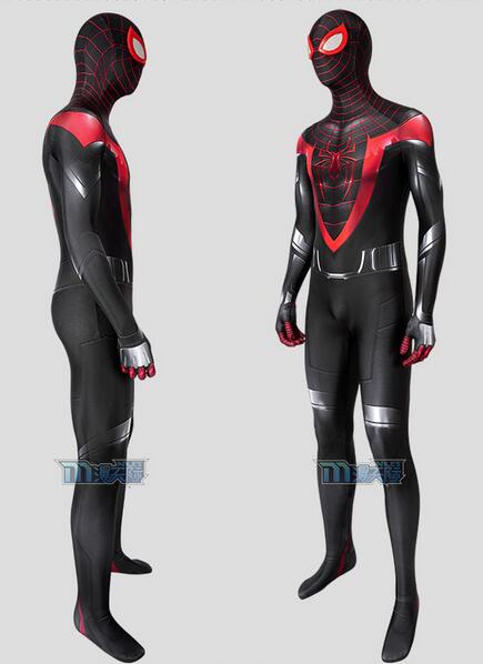 Spiderman Cosplay Costume Miles Morales Cosplay 3D Print Bodysuit Game PS5 Spider Man Superhero Costume Halloween Set
