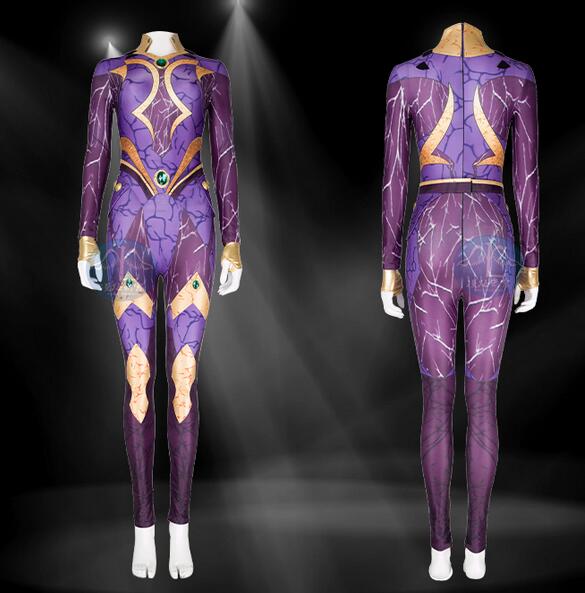 Titans Season 3 Starfire Cosplay Costume Princess Koriand'r Jumpsuit Purple Zentai Suits Women Bodysuit Halloween Party Dress