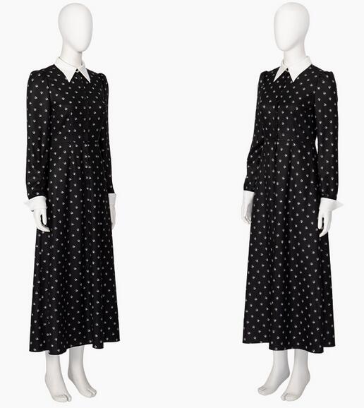 Wednesday (2022) The Addams Family Cosplay Costume Outfits Halloween Carnival Suit Girls Vintage Black Gothic One Piece Dresses