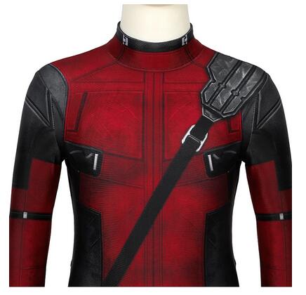 Movie Deadpool Cosplay Costume Kids Red Bodysuit Set Wade Winston Wilson Cosplay Halloween Rave Party Costume