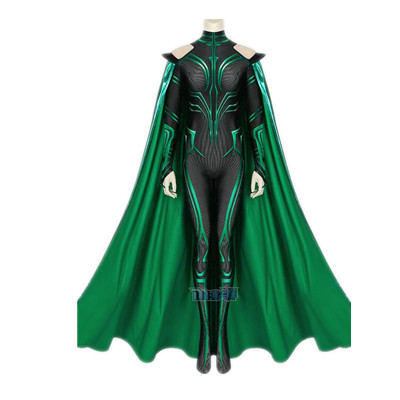 Hela Cosplay Costume Bodysuit Movie Thor 3 Ragnarok Cosplay Hela Jumpsuit Cloak Set Halloween Woman Clothes