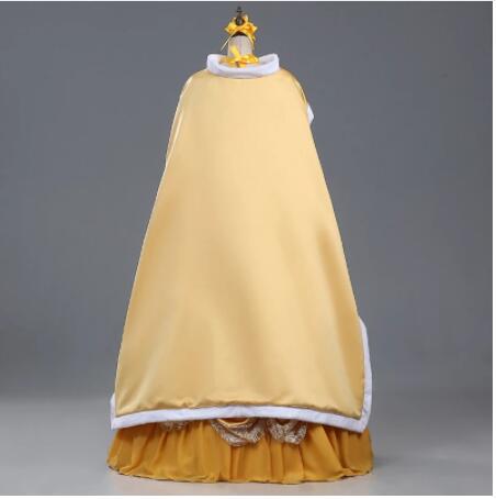 Beauty and the Beast Womens Layered Prom Belle Dresses Palace Queen Costume Cloak Petticoat