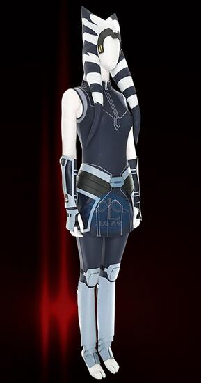 The Clone Wars Season 7 Ahsoka Tano Cosplay Costume with Headgear Ahsoka Costume for Adult Woman Halloween Fancy Hat Party Suit
