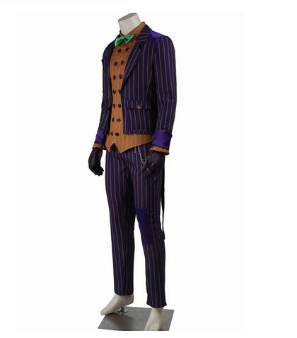 Halloween Carnival Bat Arkham Cosplay Joker Costume Custom Made Adult Men Knight Classic Joker Outfit