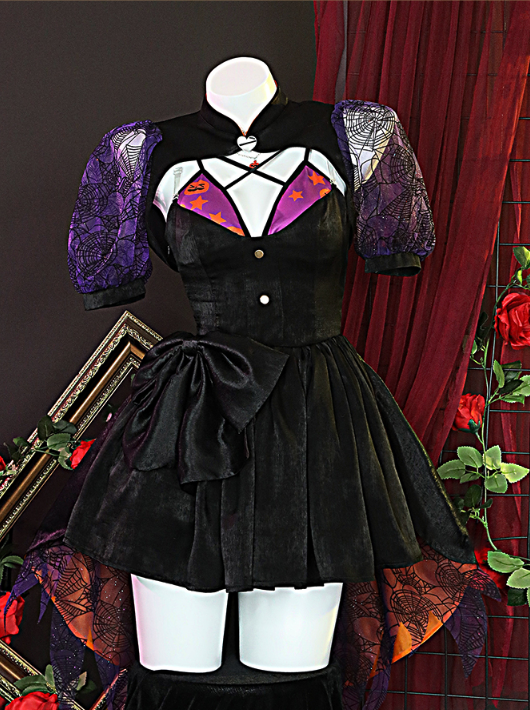 Kitagawa Marin Cosplay Costume Anime My Dress-Up Darling Cosplay Maid Skirt Halloween Black Dress Full Set Pumpkin Hat