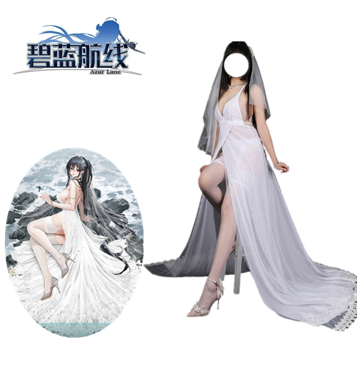 Azur Lane Taihou Dress Cosplay Costume Halloween Party Outfit For Women Suit Sexy White Wedding Dress Role Play XS-XXL
