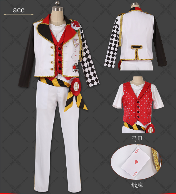 Game Twisted Wonderland Diasomni HEARTSLABYUL riddle ace trey deuce Cosplay Costume Red New Outfit