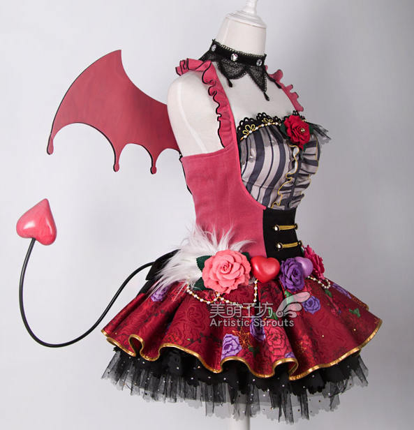 Anime Love Live! Nishikino Cosplay Costume Maki Little Devil Demon SR Awakening outfit For Adult Women Wings Tail Halloween Cos