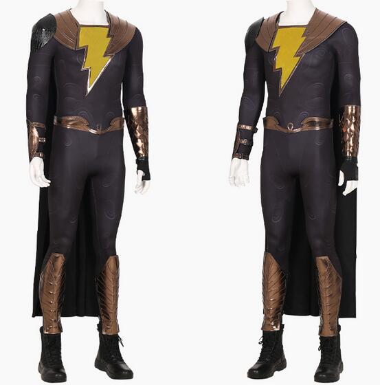 Black Adam Cosplay Costume Halloween Costume Sets Cape Bodysuit Halloween Costumes for Men Movie Cosplay