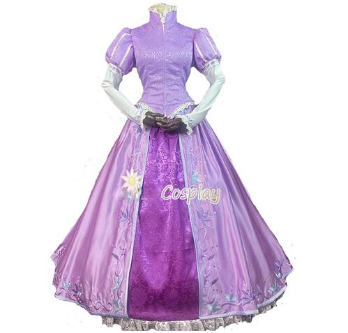 2022 Princess Dress Cosplay Costume Halloween Fancy Dress Women Dress Purple Lace Up Gown Suit Party Dress Embroidered Skirt