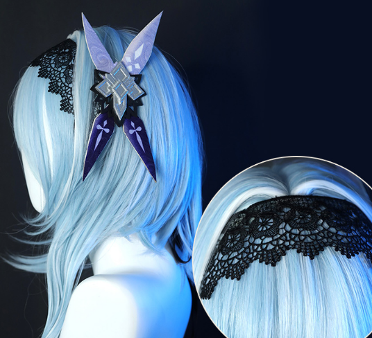 Genshin Impact Eula Lawrence Cosplay Costume Halloween Carnival Wave Flower Knight Funny Costume Glove Jewelry Anime Cosplay Wig