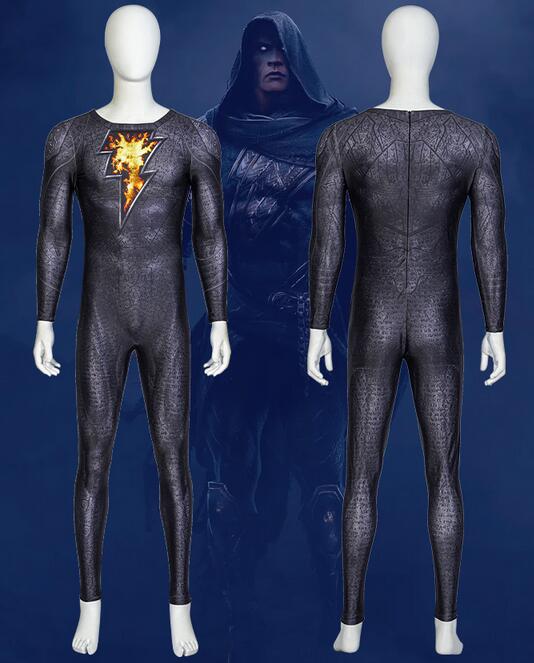 Black Adam Cosplay Costumes Full Set with Jumpsuit Cloak and Boots Halloween Costumes Adult Men Suit High Quality Outfit