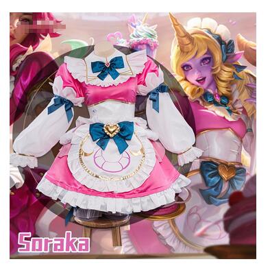 【Only L.2XL.3XL】 LOL Soraka Maid Soraka Cosplay Costume Game League of Legends Cafe Cuties Soraka Maid Cosplay Maid Dress