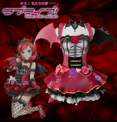 Anime Love Live! Nishikino Cosplay Costume Maki Little Devil Demon SR Awakening outfit For Adult Women Wings Tail Halloween Cos