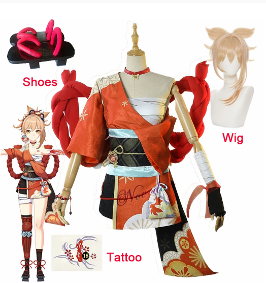 【In Stock】Cos-Mart Game Genshin Impact Yoimiya Cosplay Costume Female Combat Uniform Activity Party Role Play Clothing XS-XXL