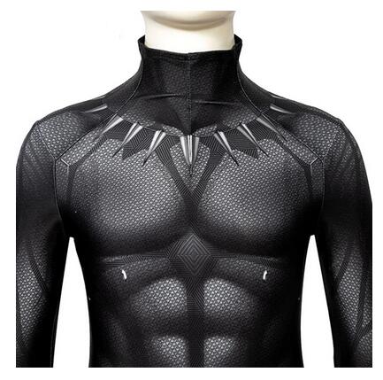 Movie Black Panther Cosplay Costume Kids Bodysuit Boy's Black Panther Muscle Costume Jumpsuit Bodysuit Halloween Cosplay Costume