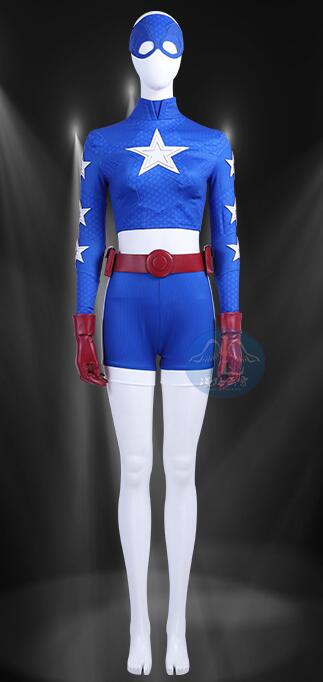 Superhero Stargirl Courtney Whitmore Cosplay Costume Halloween Sexy Outfit Custom Made Star Girl Uniform Blue Bodysuit